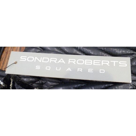 Sondra Roberts Black Squared Handbag Quilted Tote Bag Purse NWT - Picture 3 of 5